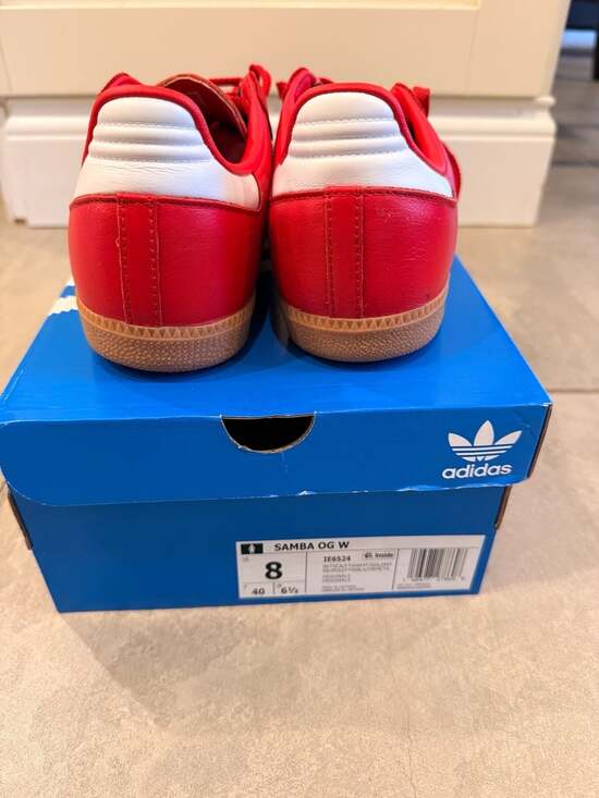 adidas Samba OG W Better Scarlet / Footwear White / Gold Metallic Sneaker (IE652 - Picture 7 of 10